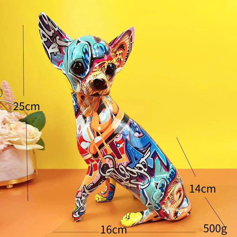 Colorful Chihuahua Resin Ornament
