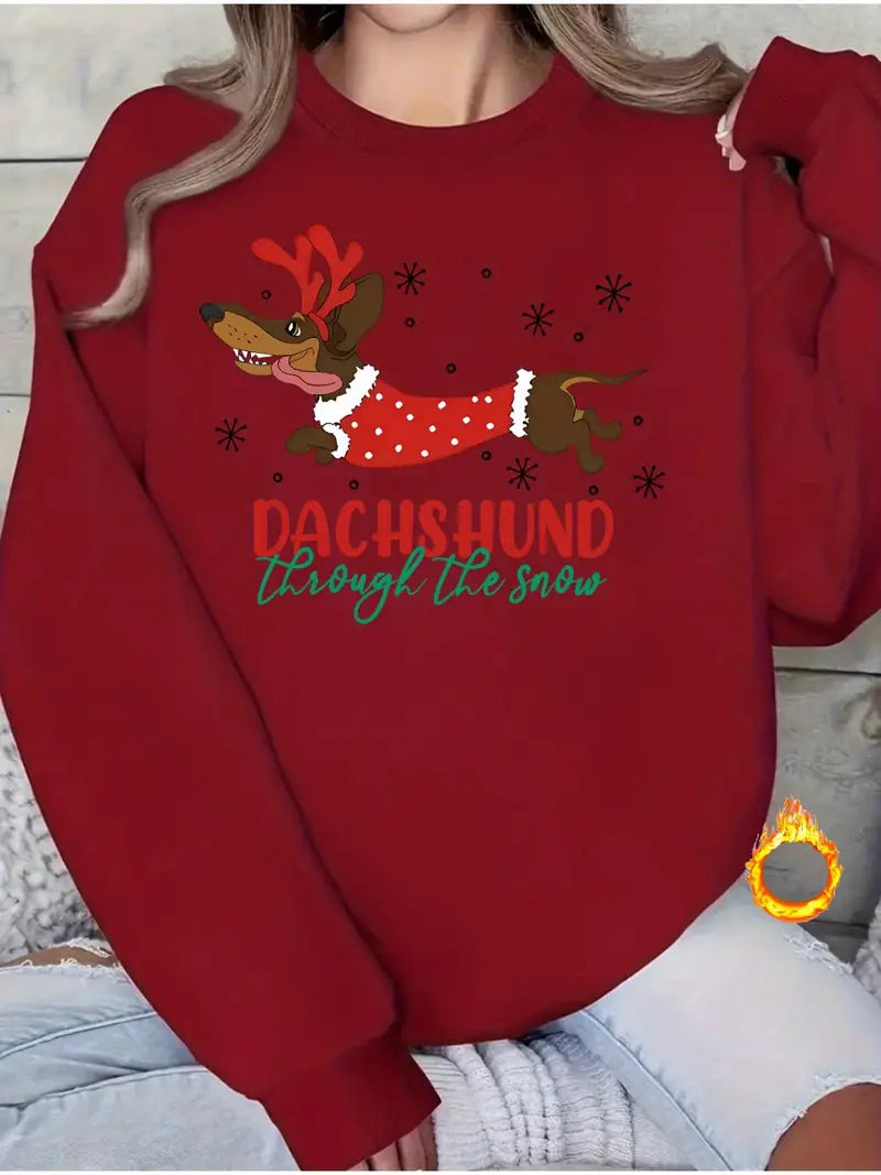 Christmas Dachshund Through the Snow Sweatshirt