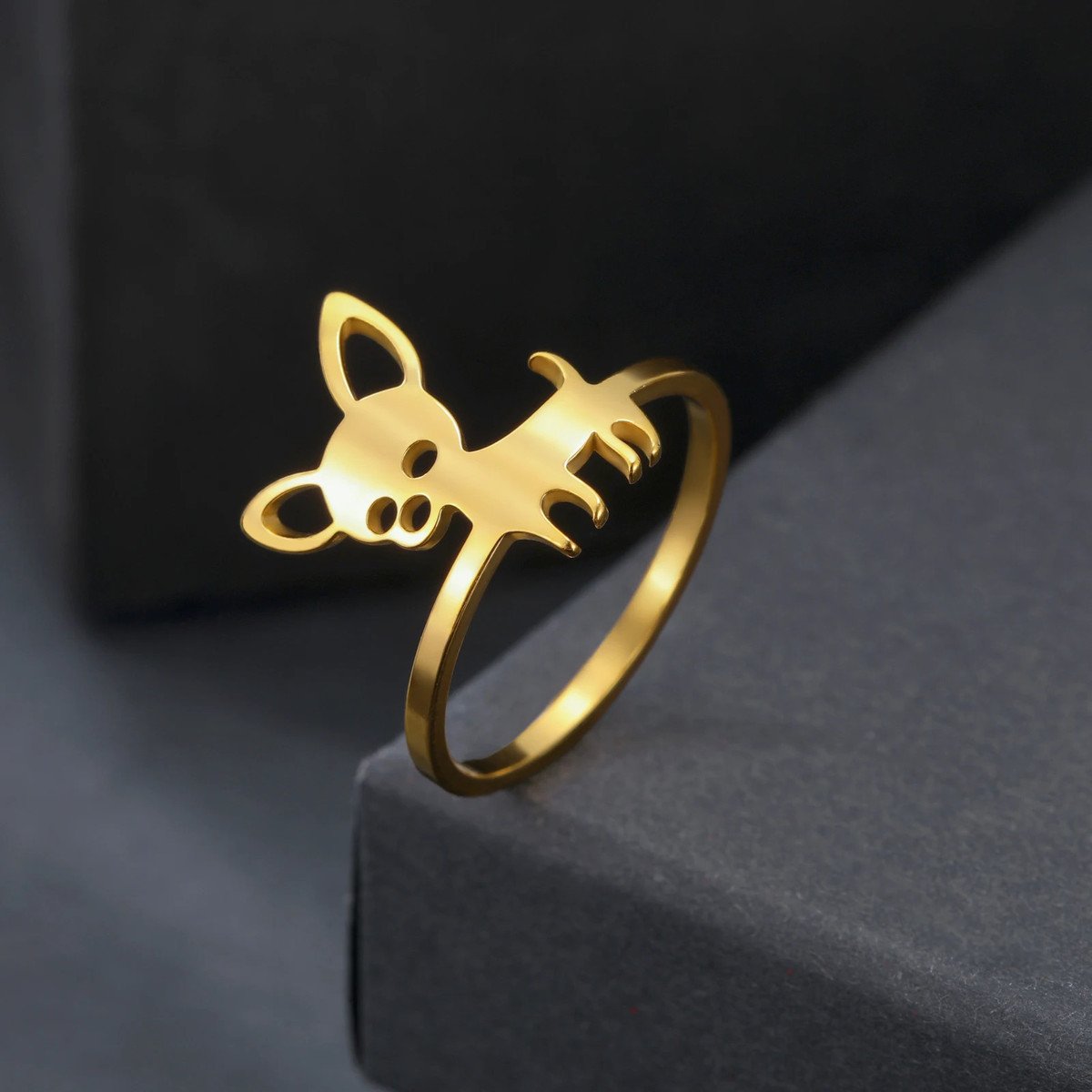 Chihuahua Dog Shape Rings