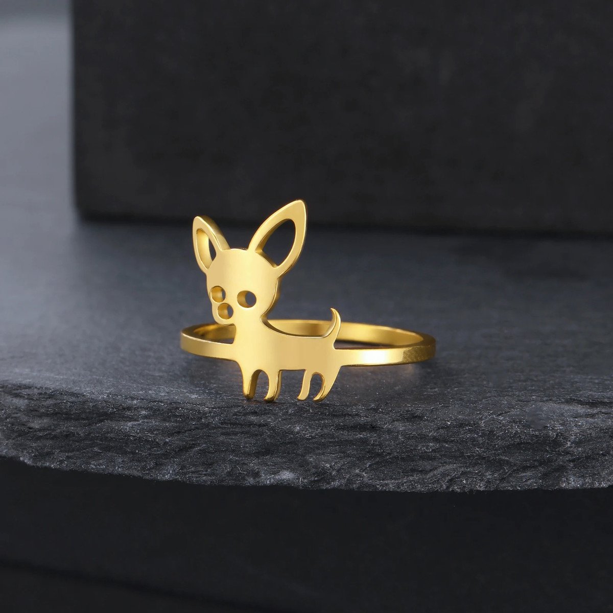 Chihuahua Dog Shape Rings