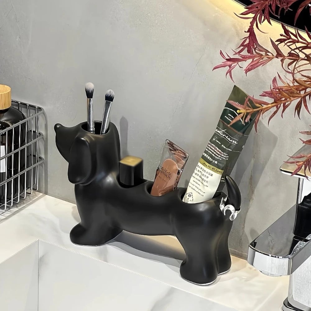 Dachshund Ceramic Toothbrush Holder