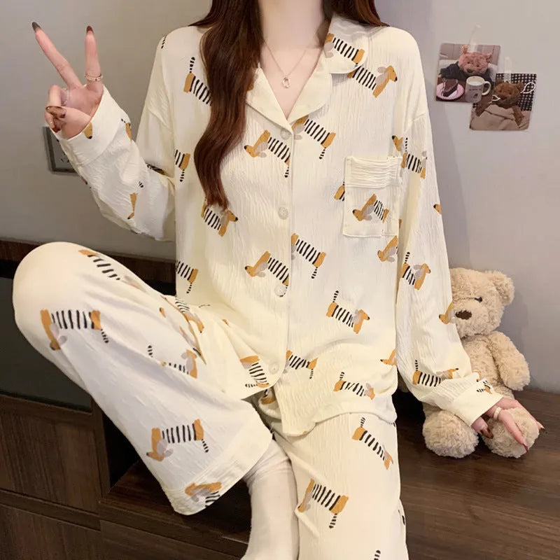 Striped Dachshunds Pajamas