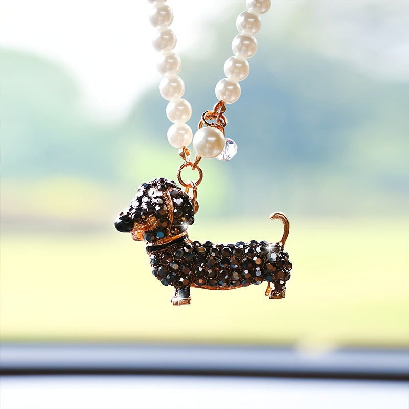 Sparkling Dachshund Car Pendant