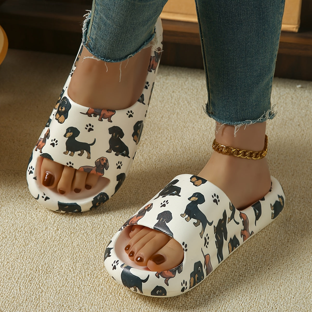 Cute Dachshund Print Slides