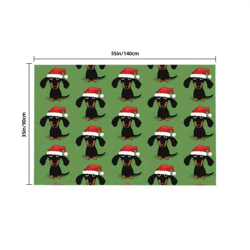 Santa Dachshund Christmas Tablecloth