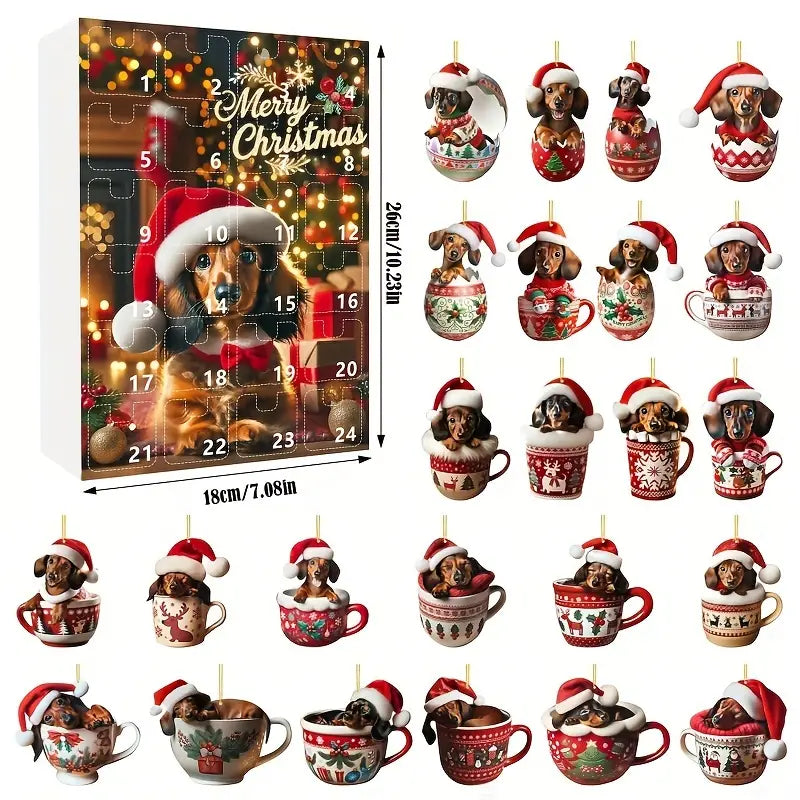 24pcs Dachshund Cup Ornaments