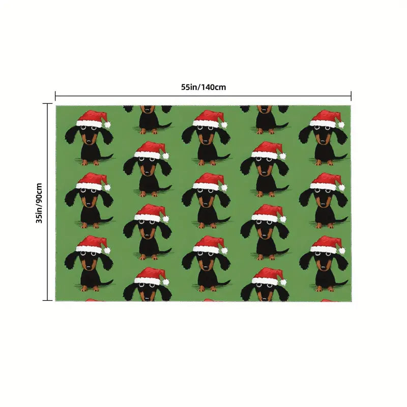 Santa Dachshund Christmas Tablecloth