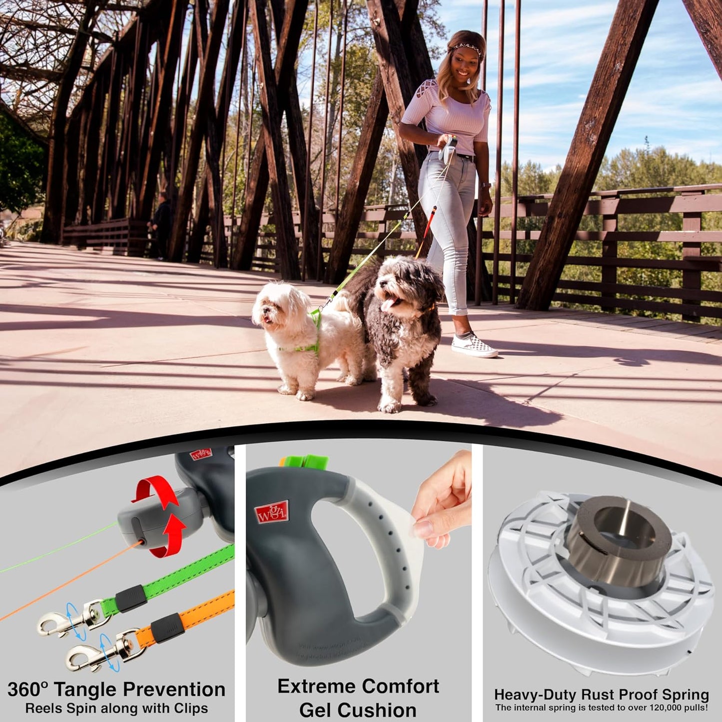 OmgMyDog Dual Doggie Retractable Leash – 2025 Edition 🐾🐾