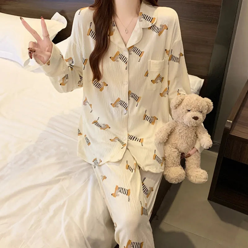 Striped Dachshunds Pajamas