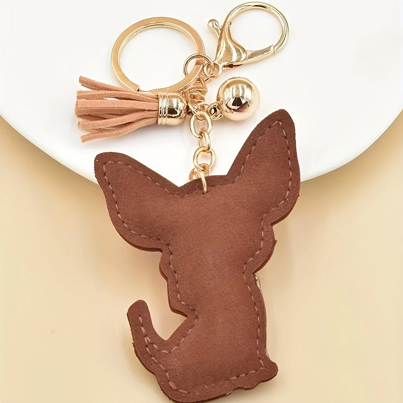 Cute Chihuahua Rhinestone Keychain