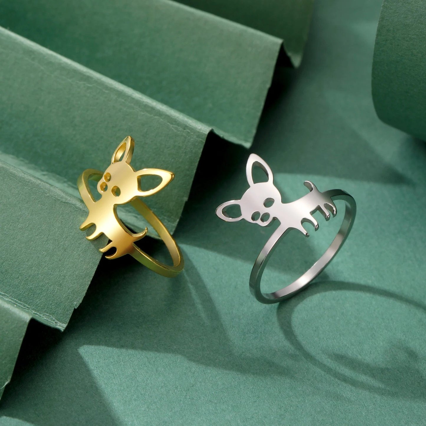 Chihuahua Dog Shape Rings