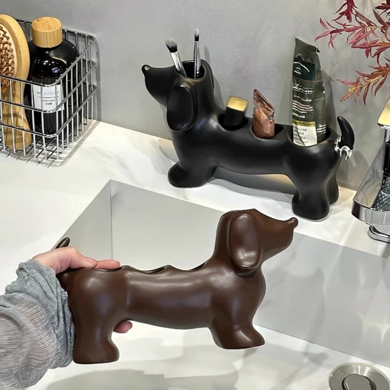 Dachshund Ceramic Toothbrush Holder