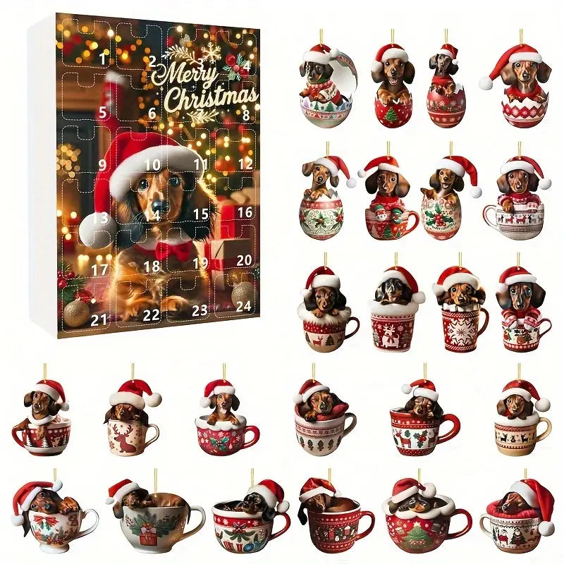 24pcs Dachshund Cup Ornaments