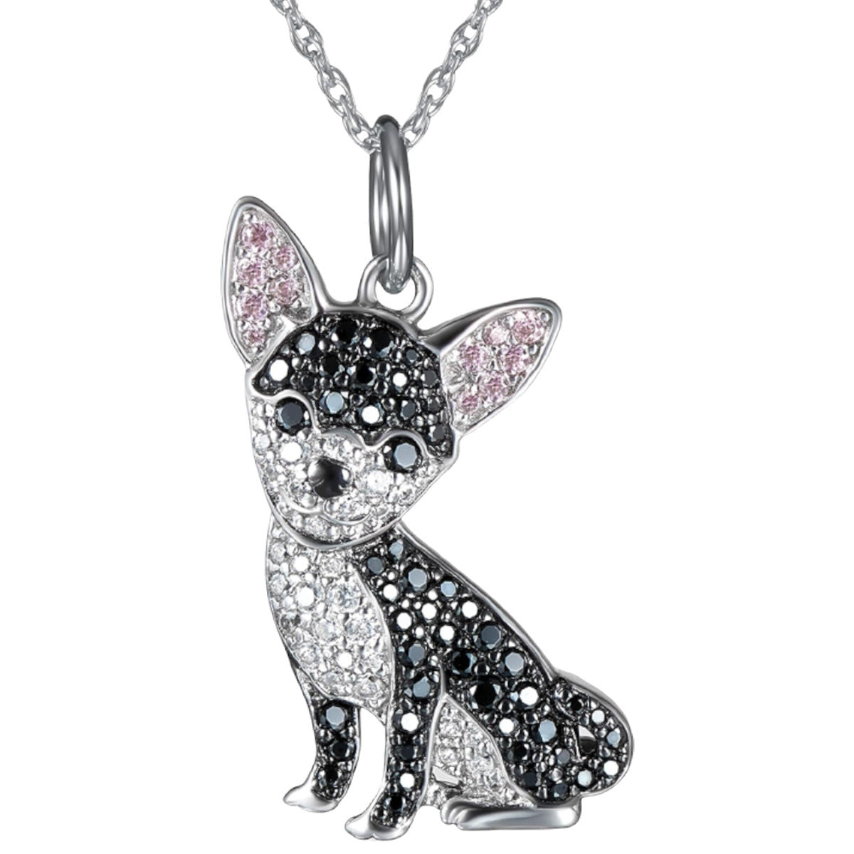 Black Chihuahua Dog Pendant Necklace