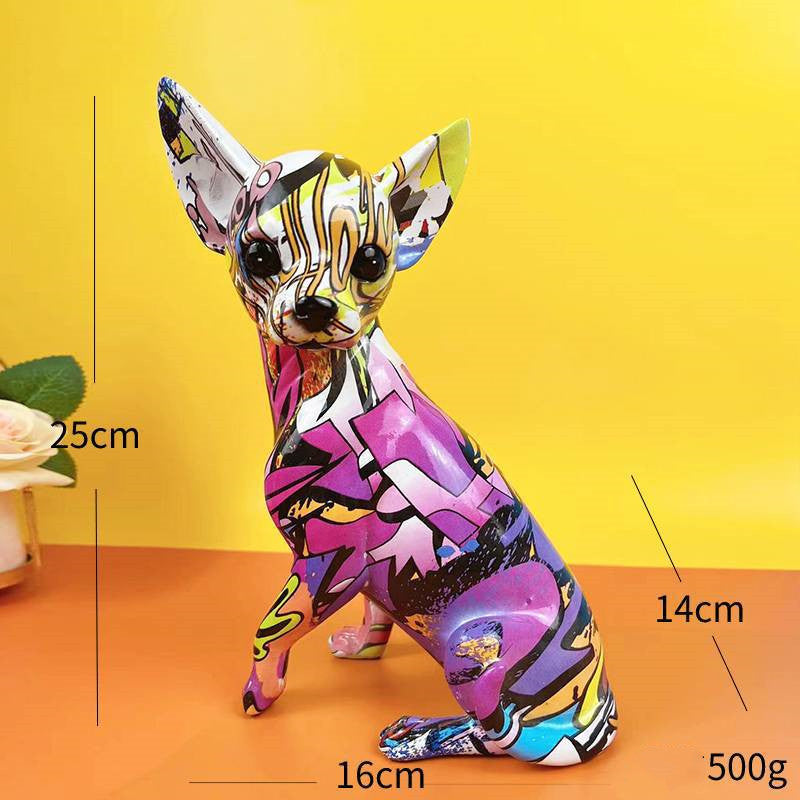 Colorful Chihuahua Resin Ornament