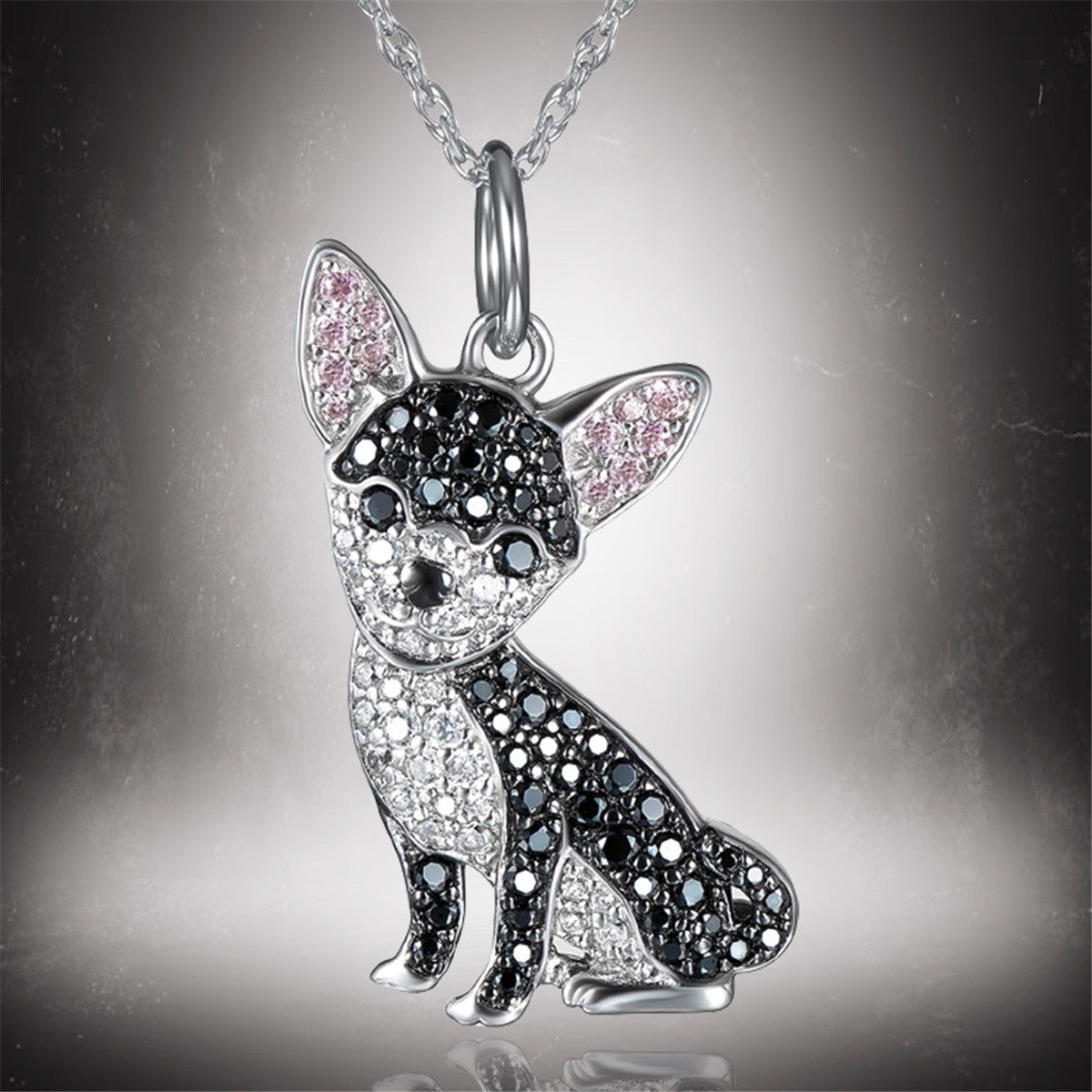 Black Chihuahua Dog Pendant Necklace