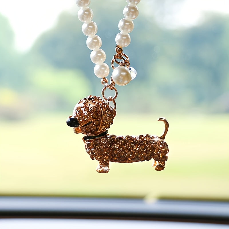 Sparkling Dachshund Car Pendant