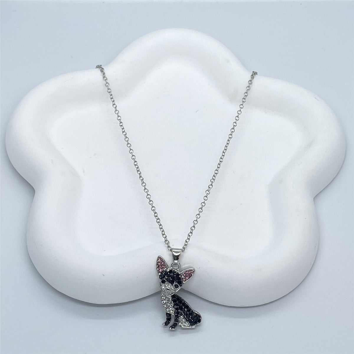 Black Chihuahua Dog Pendant Necklace