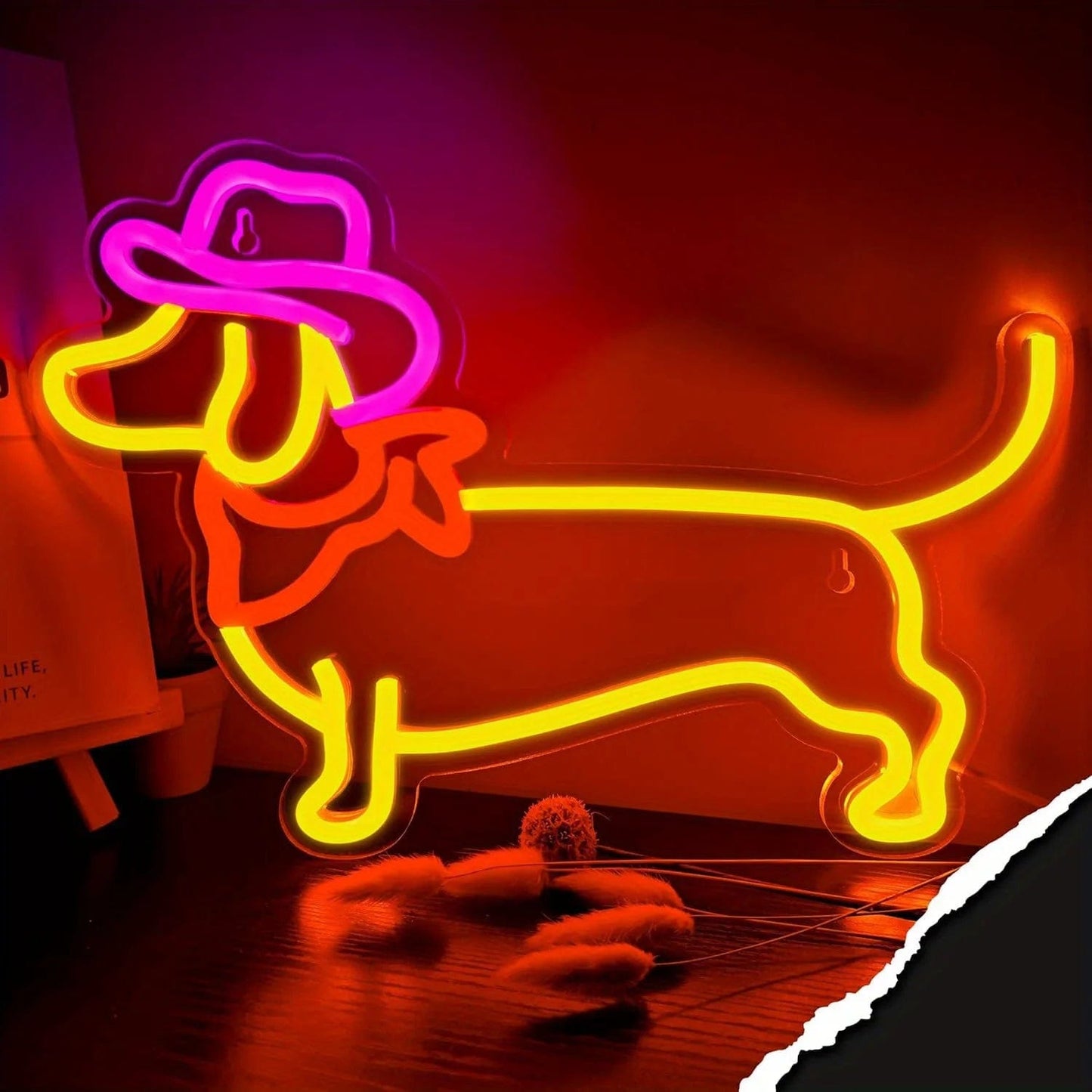 Dachshund Reindeer Neon Sign