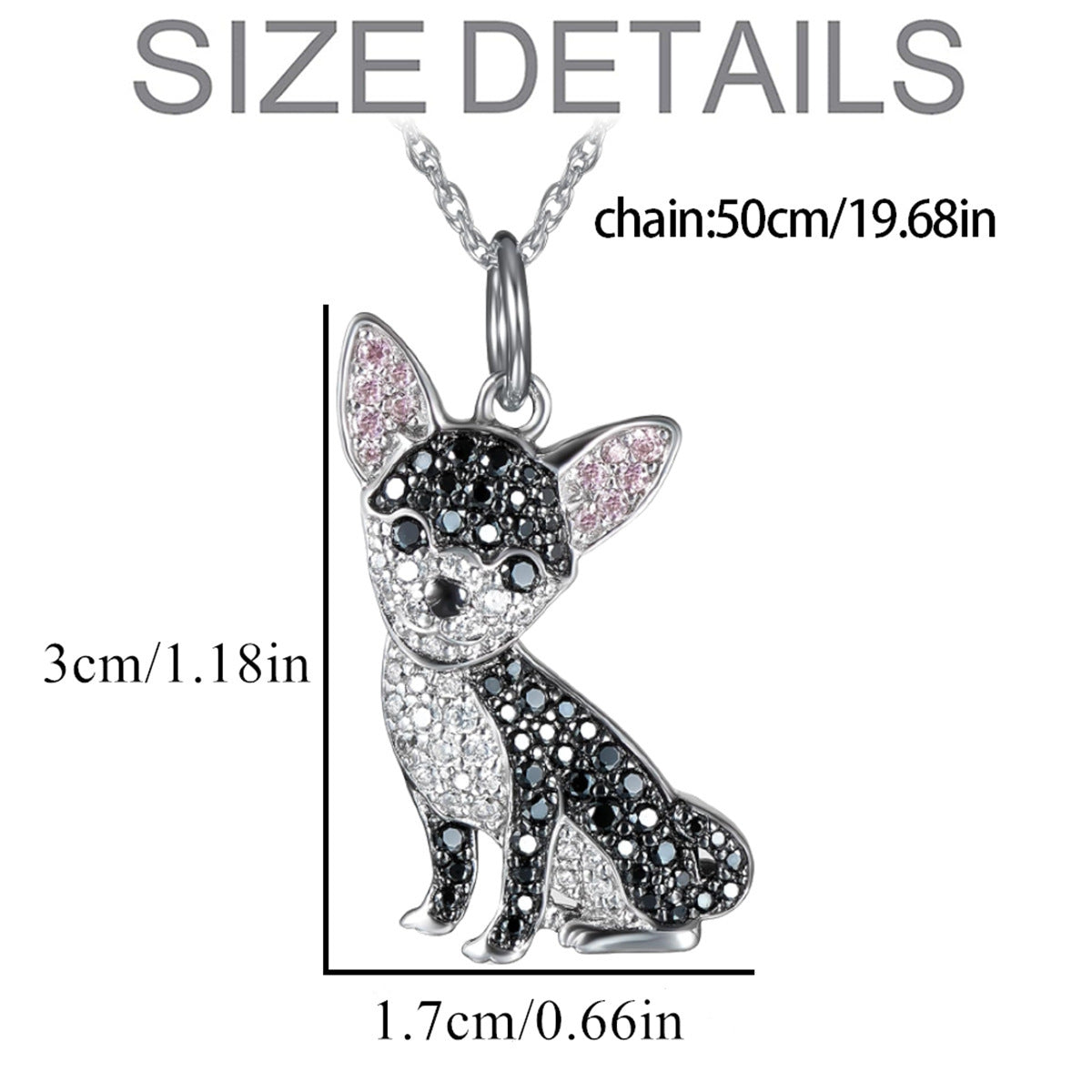 Black Chihuahua Dog Pendant Necklace