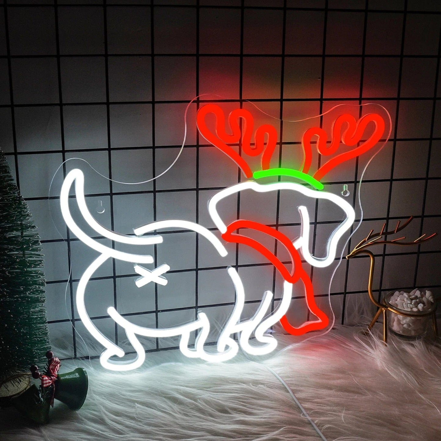 Dachshund Reindeer Neon Sign