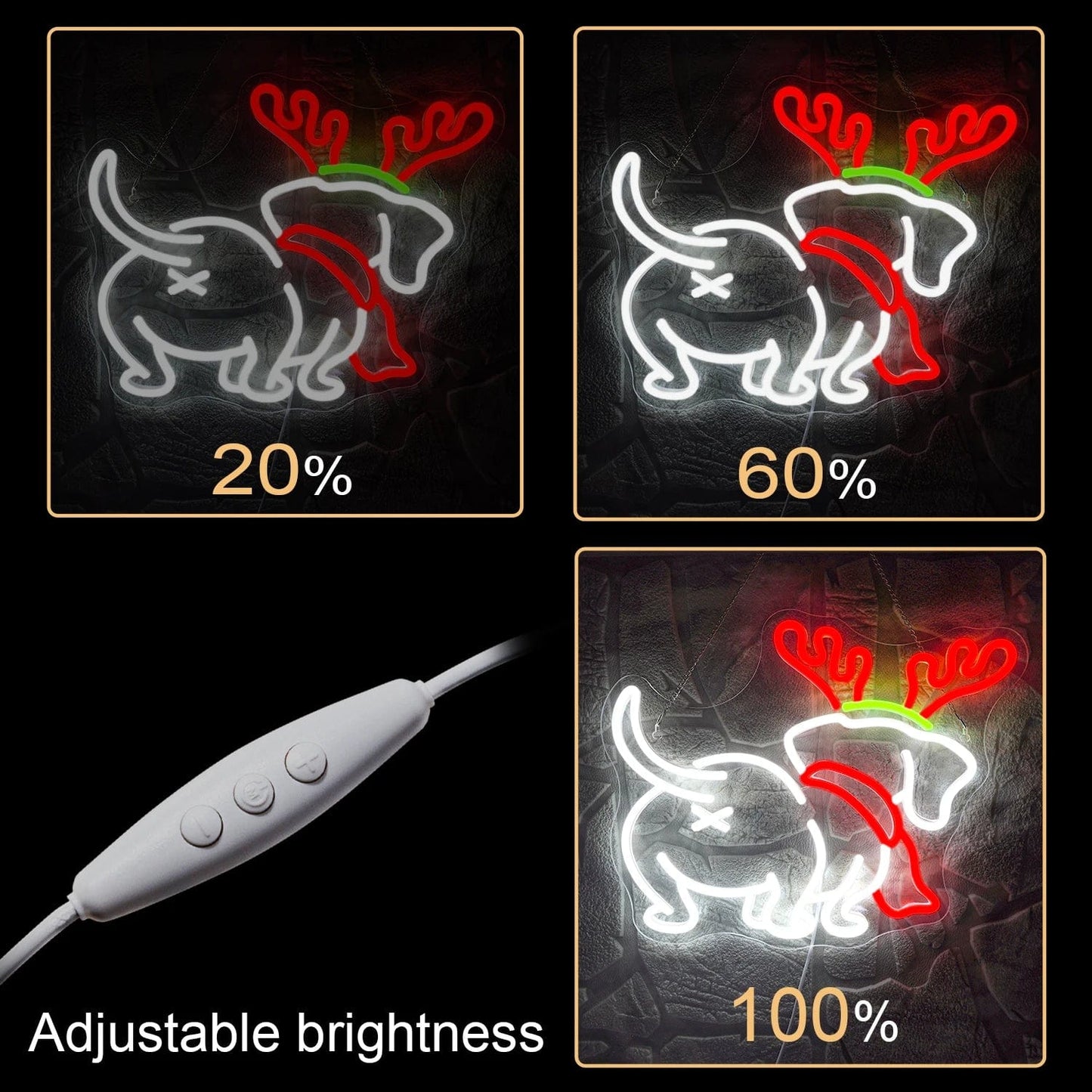 Dachshund Reindeer Neon Sign