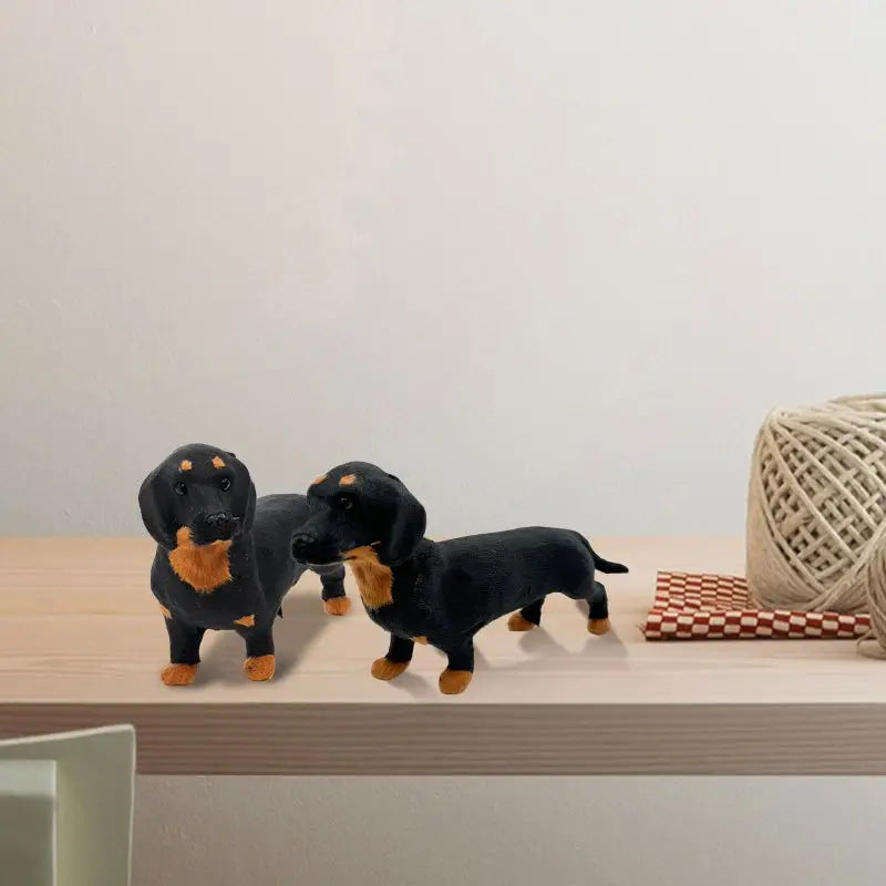 Leather Dachshund Figurines