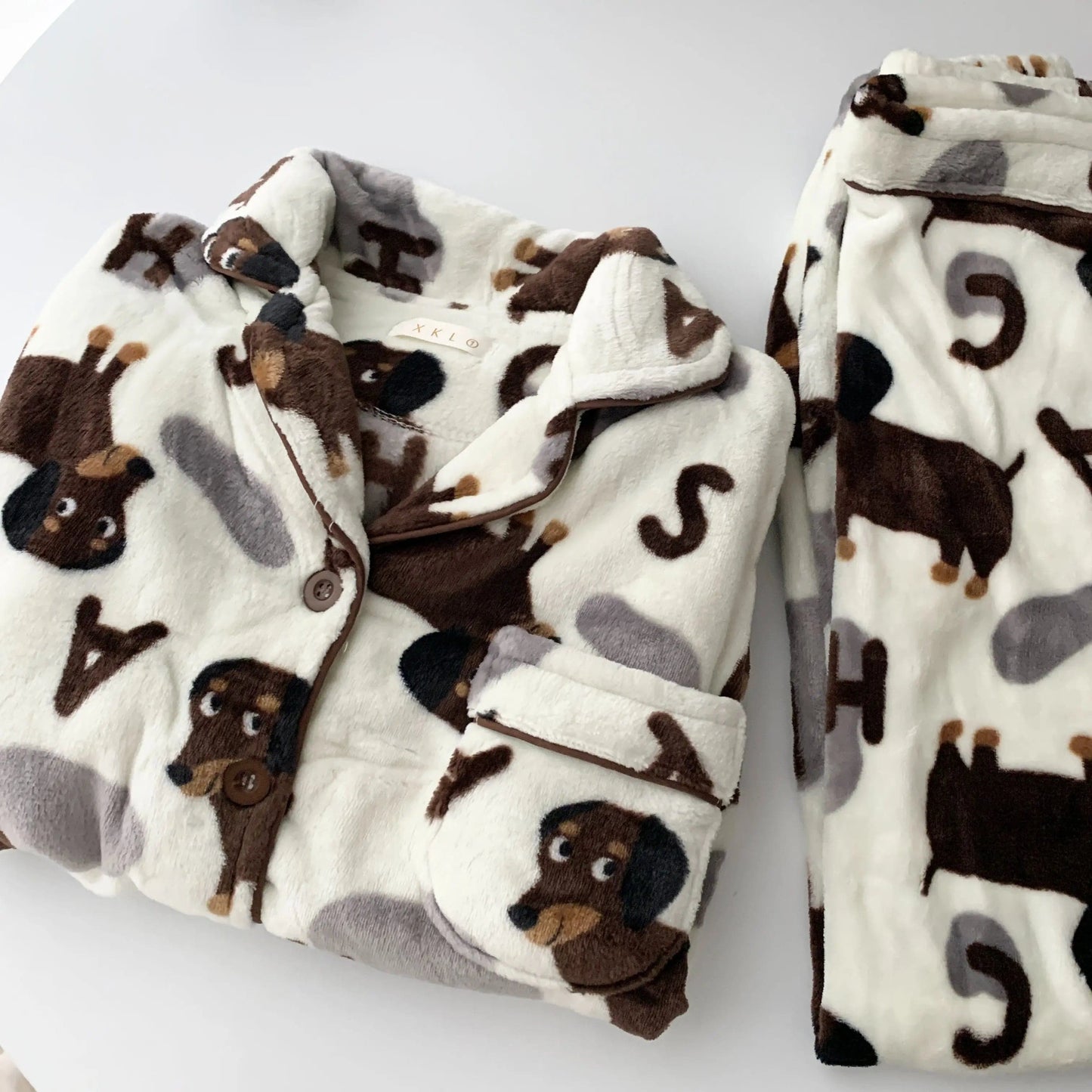 Wiener Dog Fleece Pajama Set