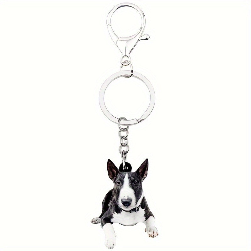 Acrylic Bull Terrier Keychain