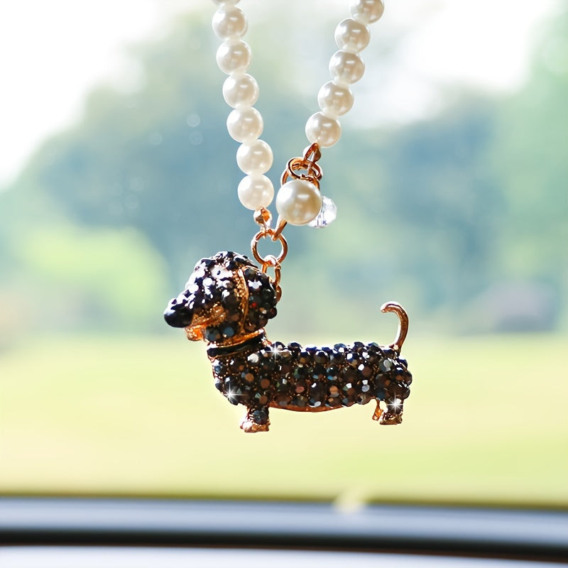 Sparkling Dachshund Car Pendant