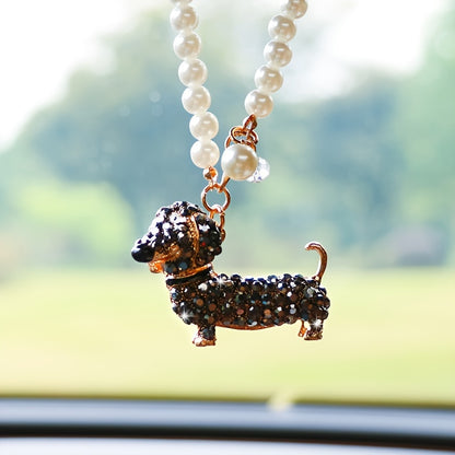 Sparkling Dachshund Car Pendant
