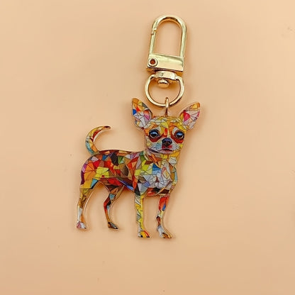 Charming Acrylic Dog Keychain