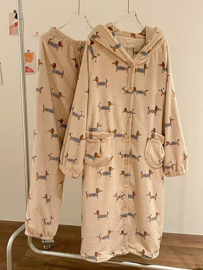 Fleece Dachshund Pajama Set