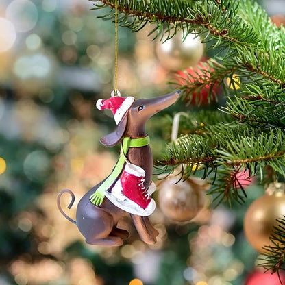 7pcs Dachshund Dog Christmas Ornaments Set