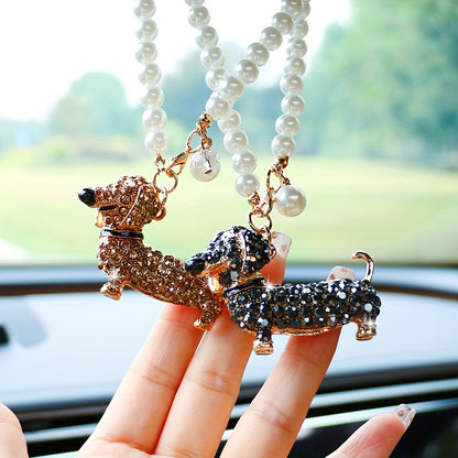 Sparkling Dachshund Car Pendant