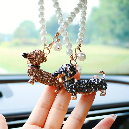 Sparkling Dachshund Car Pendant