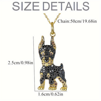 Elegant Doberman Dog Pendant Necklace