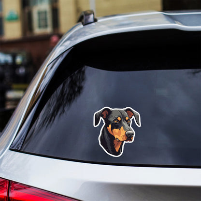 Floppy-Eared Doberman Car Decal