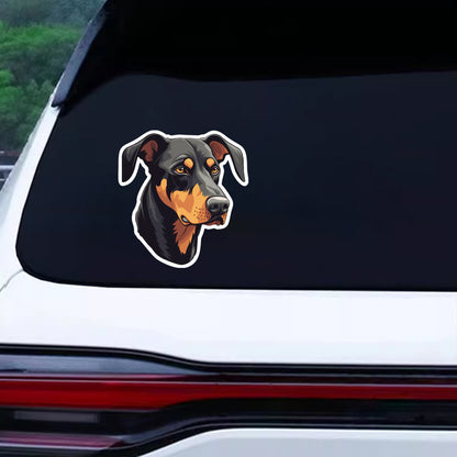 Floppy-Eared Doberman Car Decal