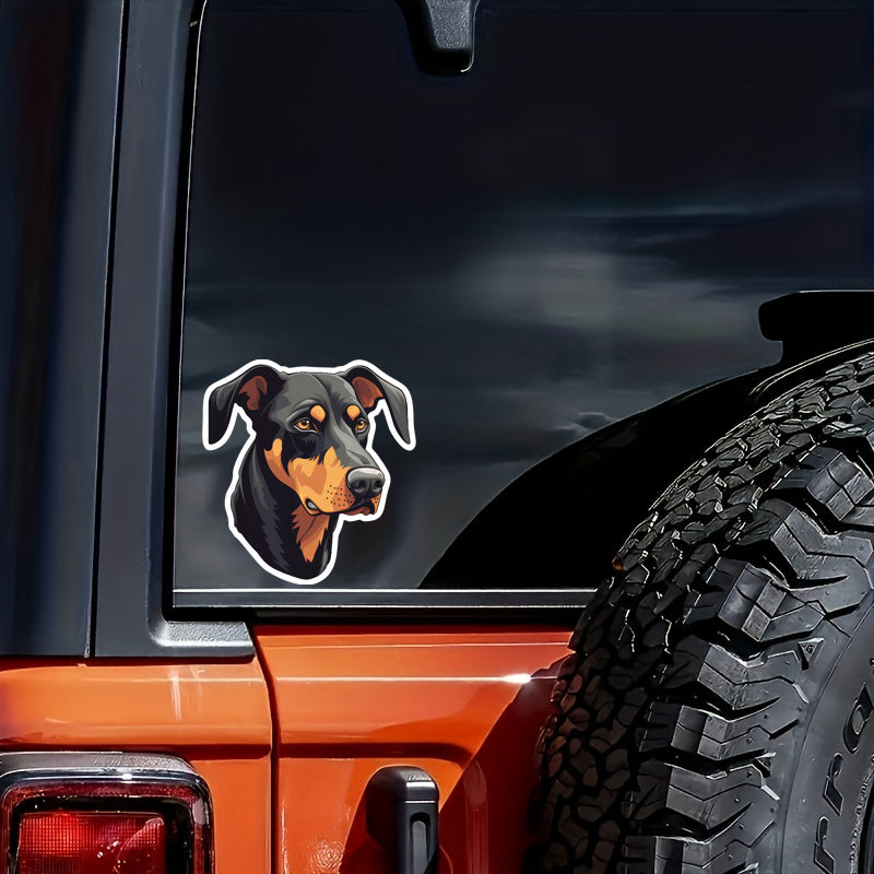 Floppy-Eared Doberman Car Decal