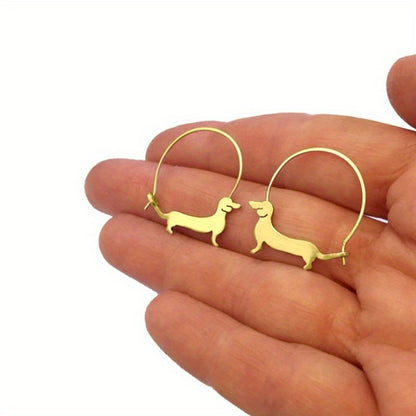Charming Dachshund Hoop Earrings