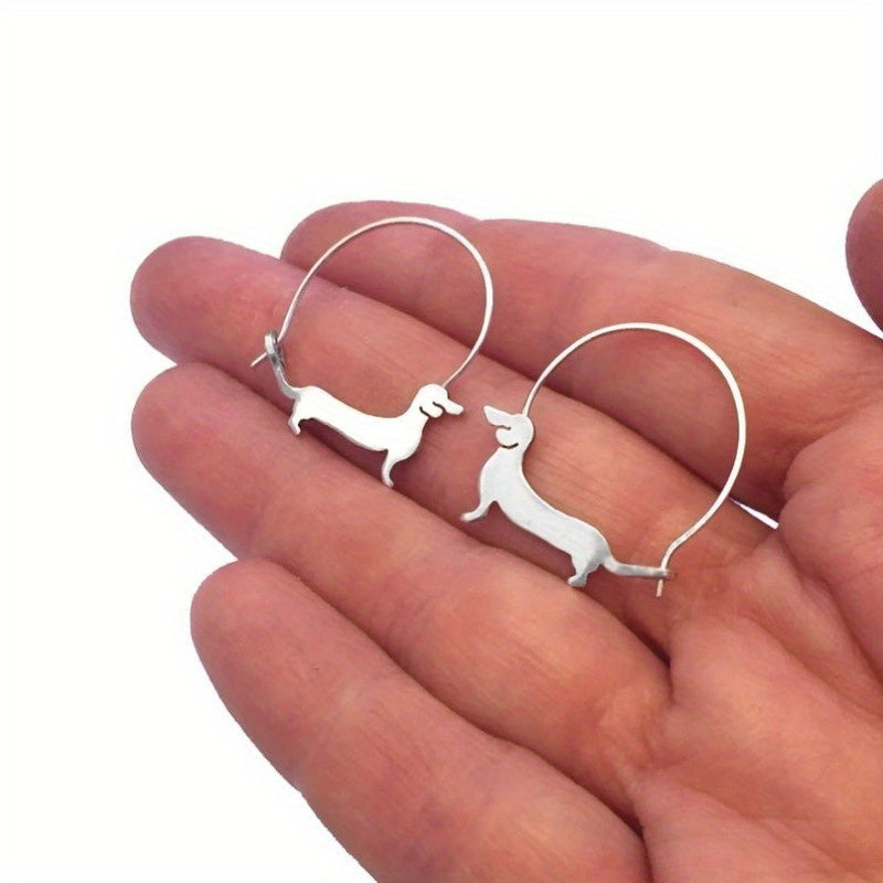 Charming Dachshund Hoop Earrings