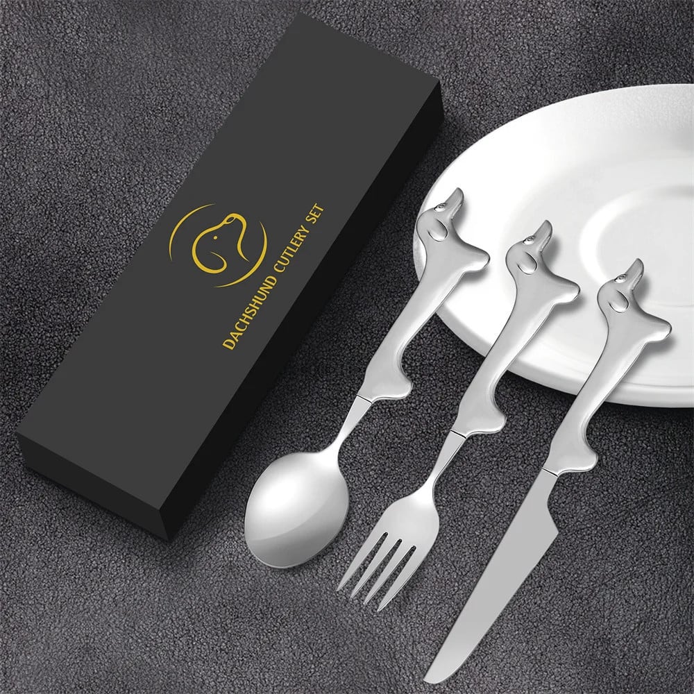 Novel Dachshund Cutlery Set