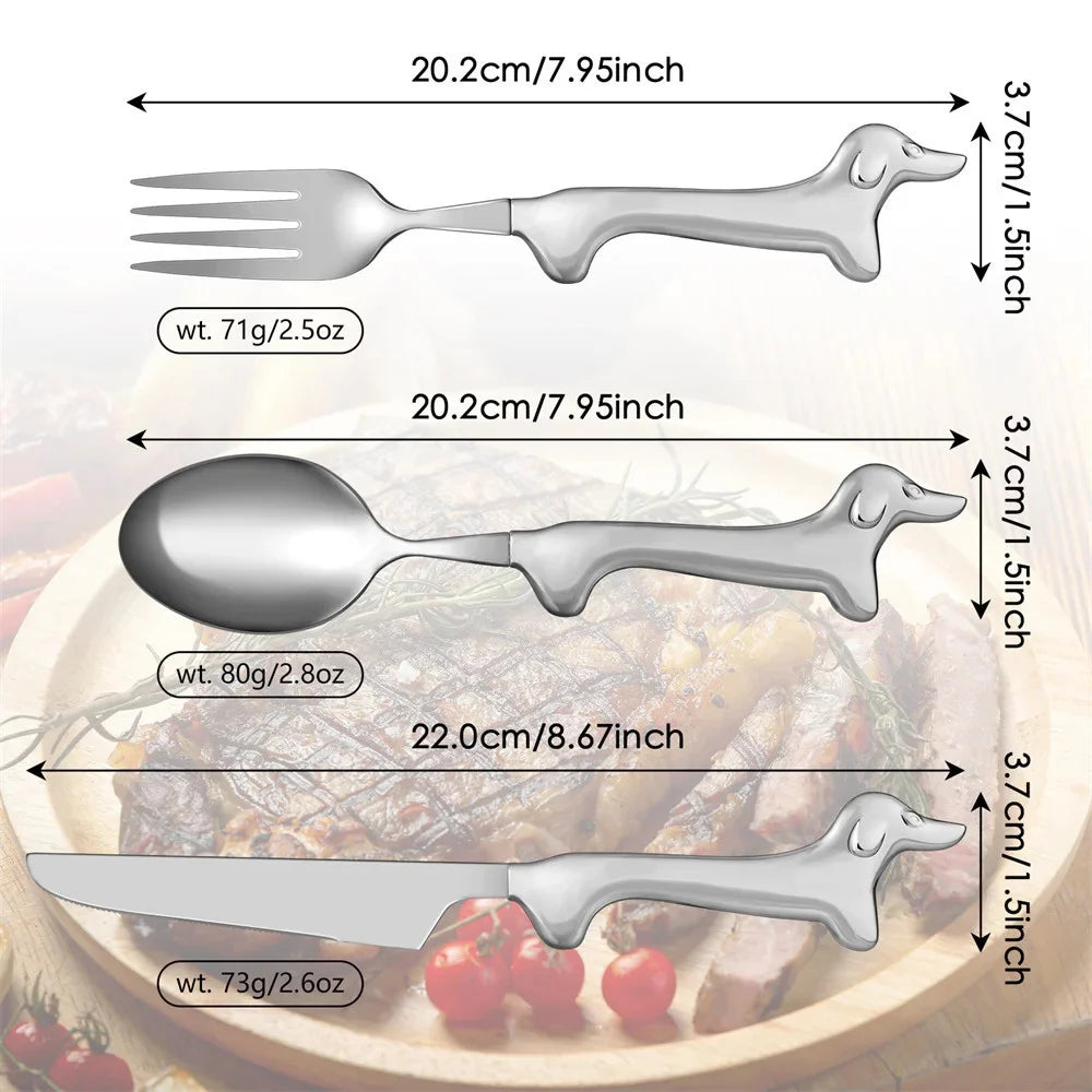 Novel Dachshund Cutlery Set
