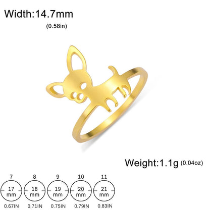 Chihuahua Dog Shape Rings