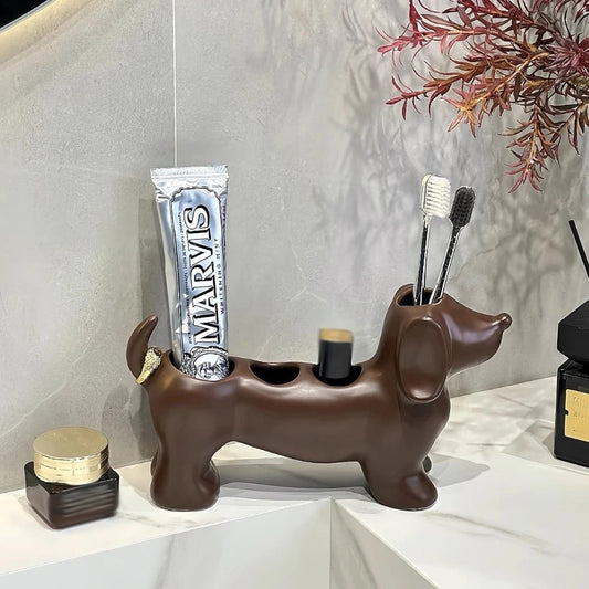 Dachshund Ceramic Toothbrush Holder