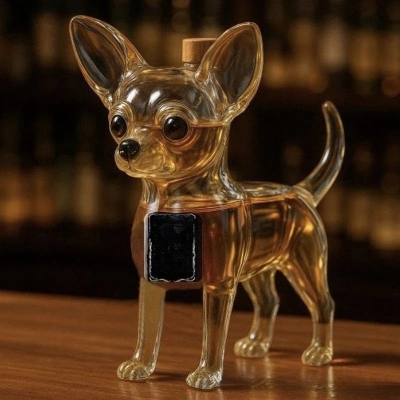 Chihuahua Transparent Whisky Bottle
