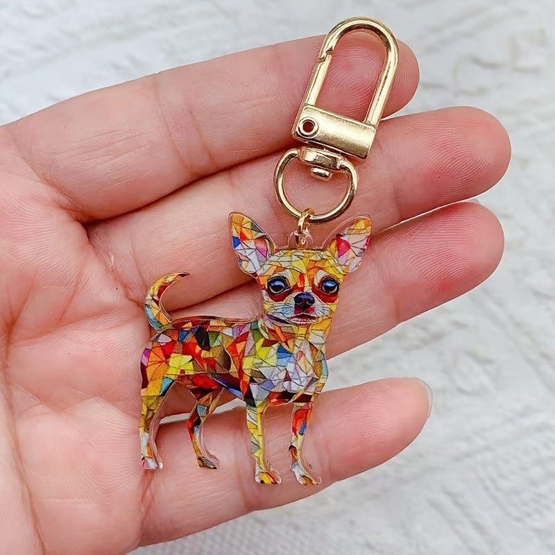 Charming Acrylic Dog Keychain