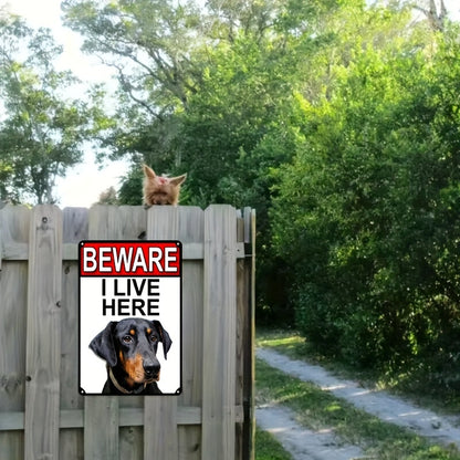 Doberman Pinscher Beware Gate Sign