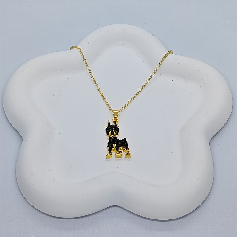 Elegant Doberman Dog Pendant Necklace